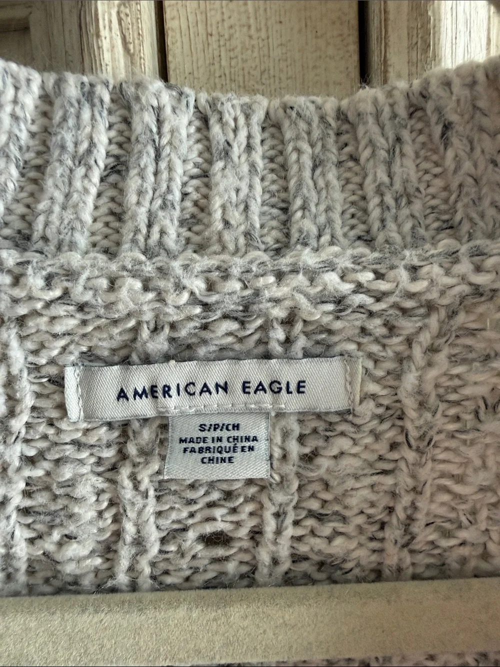 American Eagle Outfitters Cream Cable Knit Button-Up Cardigan